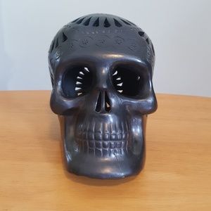 Sold: Artisan-Crafted Black Clay Sugar Skull